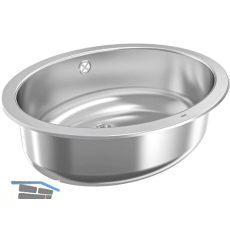 KWC 2D-Waschtisch Rondo 450-O, Edelstahl, 510 x 390