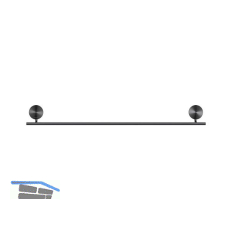 GEESA Handtuchhalter 600 mm Opal Metallfinish Schwarz geb�rstet