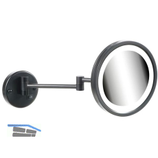 GEESA Kosmetikspiegel Mirror LED Schwarz matt