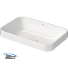 DURAVIT Aufsatzwaschtisch Happy D.2 Plus 60 ohne Hahnlochbank, Wei�