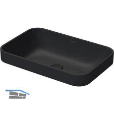 DURAVIT Aufsatzwaschtisch Happy D.2 Plus 60 ohne Hahnlochbank, Anthrazit matt