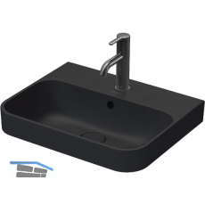 DURAVIT Aufsatzwaschtisch Happy D.2 Plus 50 mit 1 Hahnloch, Anthrazit matt