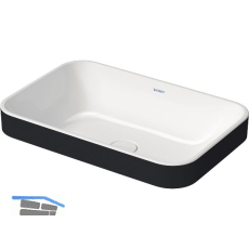 DURAVIT Aufsatzwaschtisch Happy D.2 Plus 60 ohne Hahnlochbank, Wei�/Anthr. matt