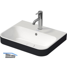 DURAVIT Aufsatzwaschtisch Happy D.2 Plus 50 mit 1 Hahnloch, Wei�/Anthrazit matt