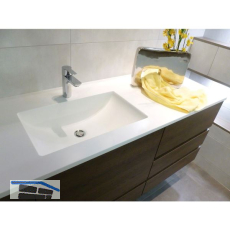 MARLAN Schrankwaschtisch Adonis 140 Becken rechts, Wei� matt