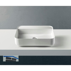 ZIEBERMAYR Aufsatzwaschtisch Squircle Tapbank eckig Wei� matt