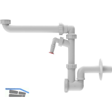 SOLIDO 5/4" x 32 mm Raumspar-M�belsiphon HL137N-WM mit Waschmaschinenanschluss