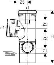 Geberit Silent-PP Eckabzw. 110/110/75 re