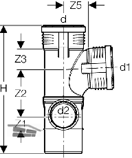 Geberit Silent-PP Eckabzw. 110/110/75 li