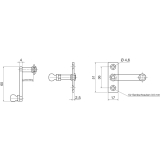 Fensterreiber auf eckiger Platte, 17 mm, Stahl verzinkt silberfrbig