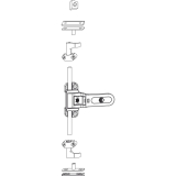 Ladenschnappverschluss Rustico mit Schliezapfenplatten, schwarz (104036)