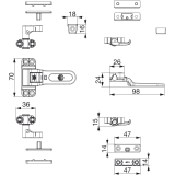 Ladenschnappverschluss Rustico mit Schliezapfenplatten, schwarz (104036)