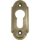 GRUNDMANN Zylinderrosette PZ, WG oval, 32 x 74 x 6, Messing poliert schutzlackiert