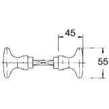 MARCHESI Knopfdrckerlochteil,  55 mm, Messing patiniert