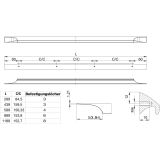 Griffleiste Primo LA 2 x 159,5 mm, Lnge 439 mm, Aluminium Edelstahl Effekt