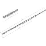 Ausziehtischfhrung CLASSIC, Auszugslnge 2300 mm, 90 kg, Stahl verzinkt