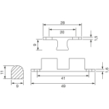 Doppelkugelschnapper, 9 x 50 mm, Messing poliert