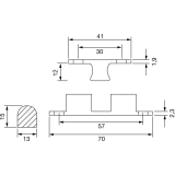 Doppelkugelschnapper, 13 x 70 mm, Messing poliert