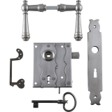 Rustikales Schlossset Wartberg BB, links einwrts, DM 60, Stahl blank