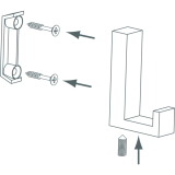 Huthaken Doradus Breite 70 mm, Hhe 92 mm, ZN vernickelt feingeschliffen