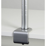 Klemmbefestigung Quatro, Zinkdruckguss silber lackiert (RAL 9006)