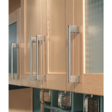 Griff Elth  10 mm, LA 128 mm, B 148 mm, Edelstahl/Sockel ZN geb./Edelst. Effekt