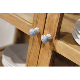 Knopf Paris � 29 mm, Tiefe 34 mm, Porzellan wei� blau gestreift