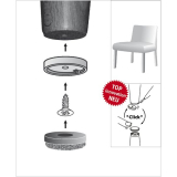 QuickClick Basisteil zum Anschrauben  50 mm, Hhe 5 mm, Kunststoff schwarz