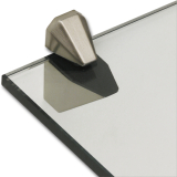 Glastablar-Klemmtrger Eckig, Glas 3-25 mm, Zinkdruckguss Edelstahl Effekt