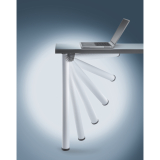 Tischfu \"Click\"  50 mm, Lnge 705 mm, Aluminium silber gerillt