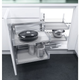 VAUTH-SAGEL PREMEA WACO Artline Eckauszug li., KB900, silber/MDF grau/Glas sat.