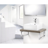 Wandkonsole - Handtuchhalter, Hhe 200 mm, Tiefe 480 mm, silberfarbig