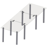 Tischplattenverbinder RAMTI, Bohrbild 32 mm, Kunststoff grau/Zink Druckguss