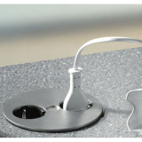 Einbausteckdose TWIST 2S, 2 Stk. Schukosteckdosen, Edelstahl Effekt