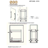 Sige Seitenwandauszug mit Vollauszug KB200; T500 mm, Stahl silberfarbig