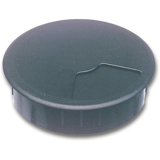 Kabeldurchgang rund, Einbau  80 mm, Kunststoff hellgrau