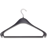 Kleiderbgel Sopdu starr, mit Hosensteg und 2 Rockhackerl, Kunststoff schwarz