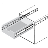 ACCURIDE 2601 Kugelkfigfhrung - Vollauszug, Lnge 250 mm, Stahl chromatiert