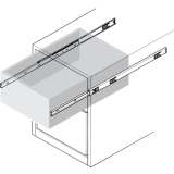 ACCURIDE 3832 Kugelkfigfhrung-Vollauszug, Lnge 700 mm, Stahl chromatiert