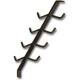 Garderobenarm Neper mit 4 Doppelhaken ohne Auflage, Aluminium silber eloxiert