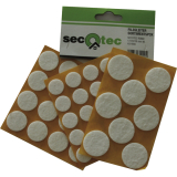 SECOTEC Filzgleiter-Set selbstklebend rund 44-tlg. wei 17/22/28 mm SB-1