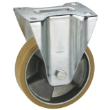 Bockrolle mit Alufelge Polyurethan-Bereifung 200 x 50 mm/Platte 140 x 110 mm