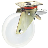 Schwerlastfeststellrolle mit Polyamidrad u. Feststeller 150x50mm/Platte140x110mm