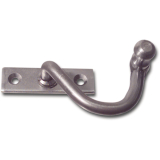 Kurbelreiber mit Eisenknopf auf eckiger, gerader Platte, Stahl blank, rechts, 25