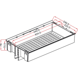 NINKA HSA Einhngeschale ohne Reling, 249,4 x 78 x 440, KB 300, alugrau