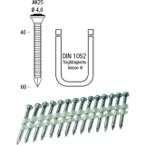 Ankerngel AK25 Lnge 40 mm galvanisch verzinkt Kunststoffgebunden 25 Grad