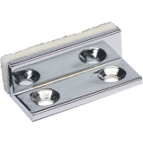 Anschlagpuffer fr Glastren, 30x10x12mm, Messing verchromt poliert
