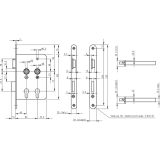 Einstemmschloss BKS 6043 PZ, links, DM 40 / 80, Edelstahl