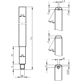 Treibriegelstange BKS 9006, 1487 mm, f. unten, Stahl verzinkt