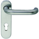 Dr�ckerlochteil 7014 m. Kurzschild PZ 72 mm, f�r au�en rund H+S, silber eloxiert